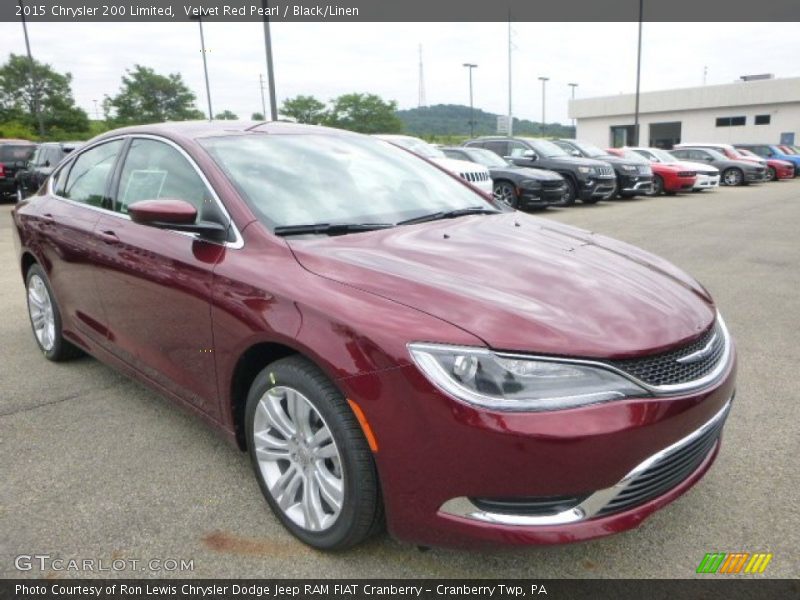 Velvet Red Pearl / Black/Linen 2015 Chrysler 200 Limited