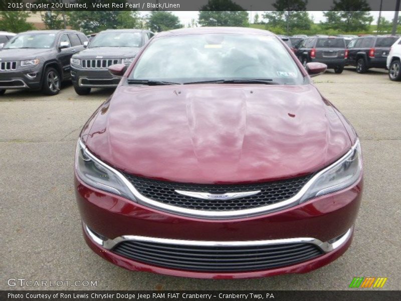Velvet Red Pearl / Black/Linen 2015 Chrysler 200 Limited