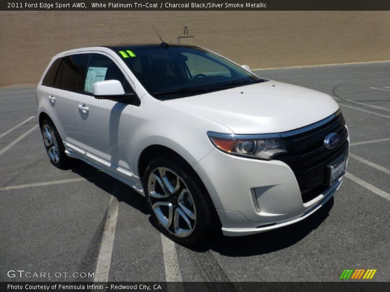 White Platinum Tri-Coat / Charcoal Black/Silver Smoke Metallic 2011 Ford Edge Sport AWD