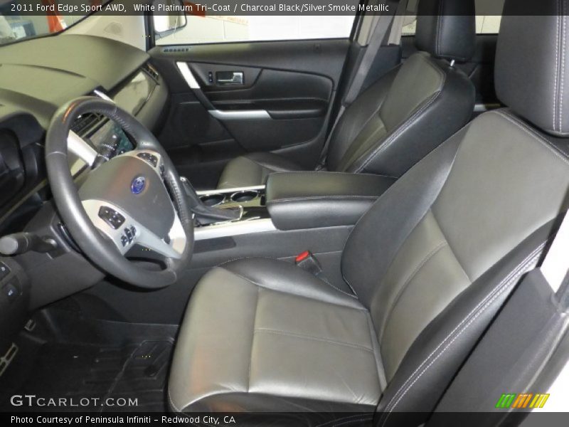 White Platinum Tri-Coat / Charcoal Black/Silver Smoke Metallic 2011 Ford Edge Sport AWD