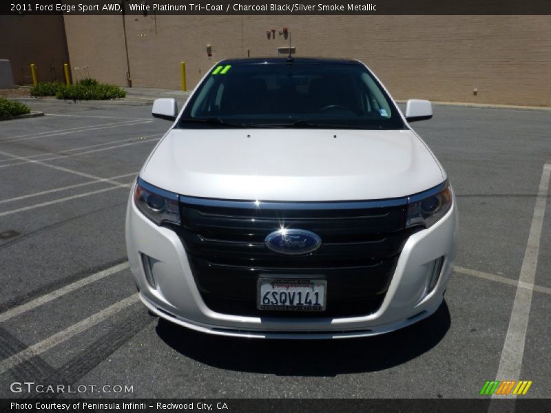 White Platinum Tri-Coat / Charcoal Black/Silver Smoke Metallic 2011 Ford Edge Sport AWD