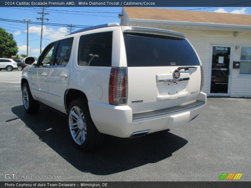 White Diamond Tricoat / Cashmere/Cocoa 2014 Cadillac Escalade Premium AWD