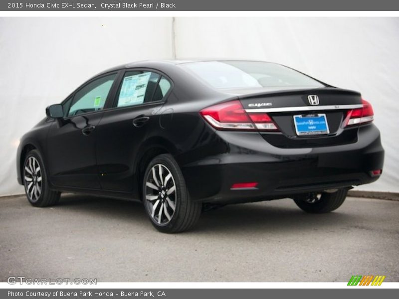 Crystal Black Pearl / Black 2015 Honda Civic EX-L Sedan