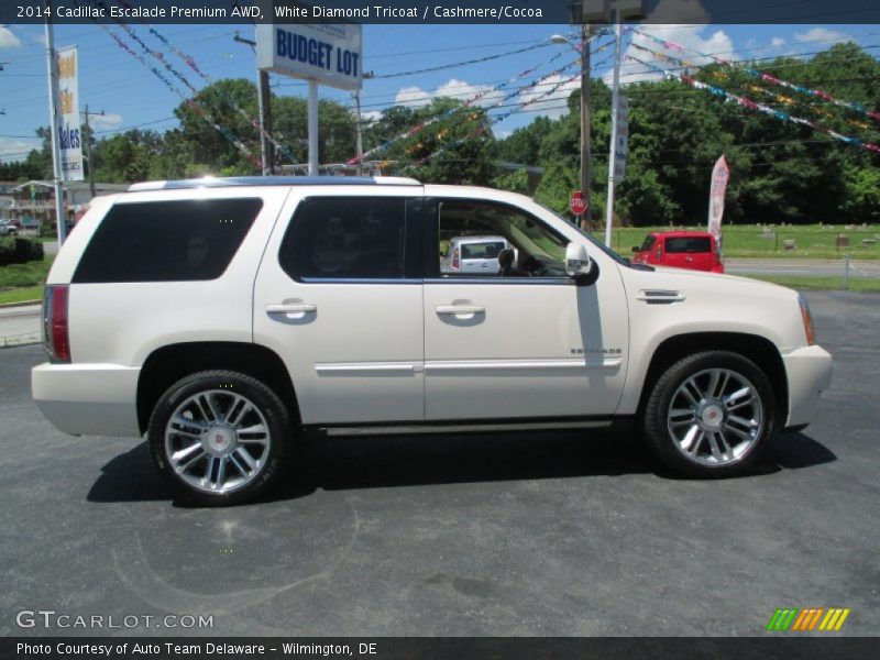 White Diamond Tricoat / Cashmere/Cocoa 2014 Cadillac Escalade Premium AWD