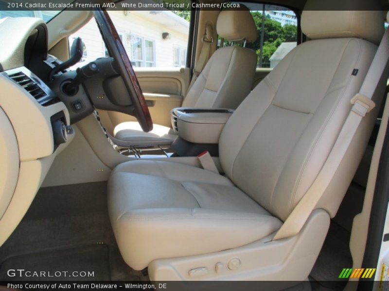 White Diamond Tricoat / Cashmere/Cocoa 2014 Cadillac Escalade Premium AWD