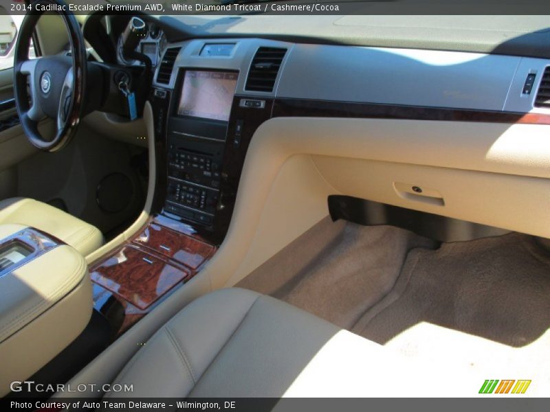 White Diamond Tricoat / Cashmere/Cocoa 2014 Cadillac Escalade Premium AWD
