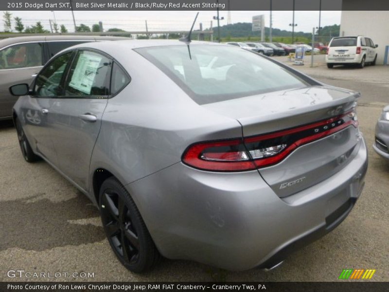 Billet Silver Metallic / Black/Ruby Red Accent Stitching 2015 Dodge Dart SXT