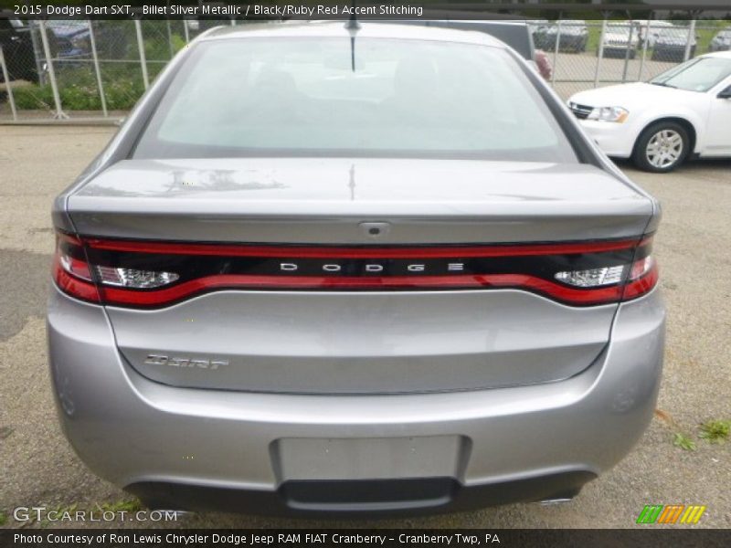 Billet Silver Metallic / Black/Ruby Red Accent Stitching 2015 Dodge Dart SXT