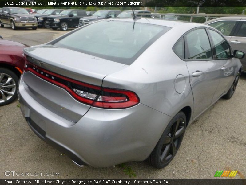Billet Silver Metallic / Black/Ruby Red Accent Stitching 2015 Dodge Dart SXT