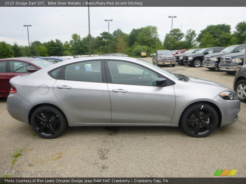 Billet Silver Metallic / Black/Ruby Red Accent Stitching 2015 Dodge Dart SXT
