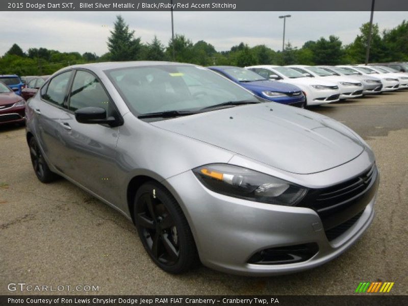 Billet Silver Metallic / Black/Ruby Red Accent Stitching 2015 Dodge Dart SXT