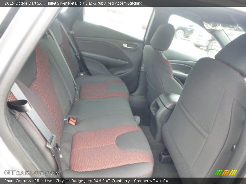 Billet Silver Metallic / Black/Ruby Red Accent Stitching 2015 Dodge Dart SXT