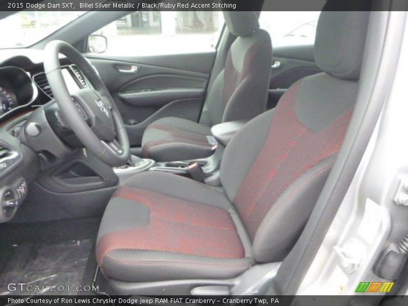 Billet Silver Metallic / Black/Ruby Red Accent Stitching 2015 Dodge Dart SXT