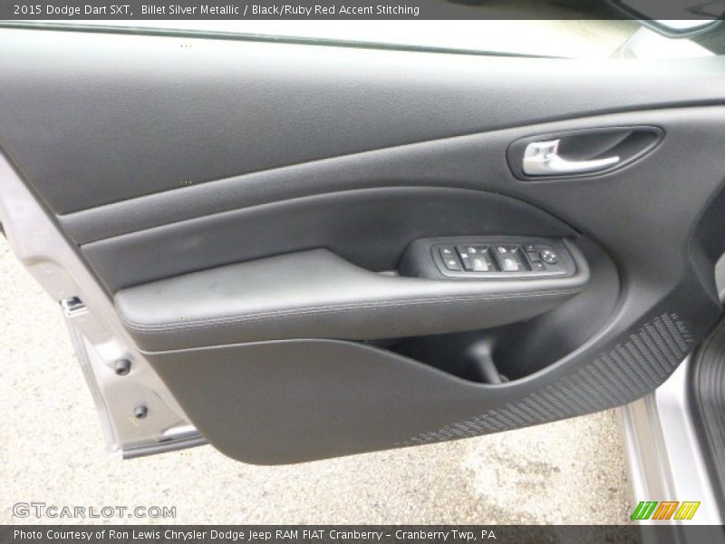 Billet Silver Metallic / Black/Ruby Red Accent Stitching 2015 Dodge Dart SXT