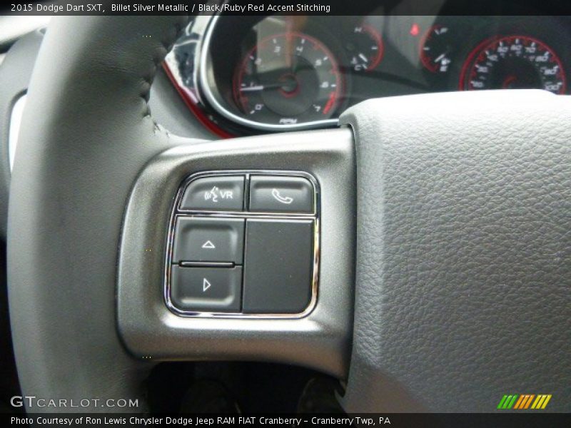 Billet Silver Metallic / Black/Ruby Red Accent Stitching 2015 Dodge Dart SXT