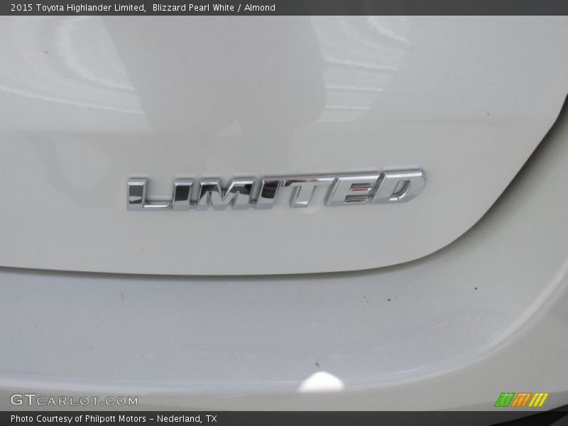 Blizzard Pearl White / Almond 2015 Toyota Highlander Limited