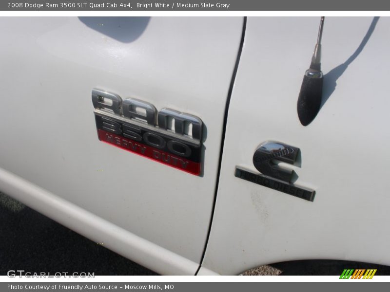 Bright White / Medium Slate Gray 2008 Dodge Ram 3500 SLT Quad Cab 4x4