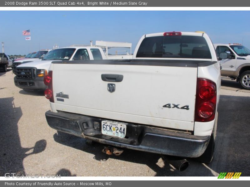Bright White / Medium Slate Gray 2008 Dodge Ram 3500 SLT Quad Cab 4x4