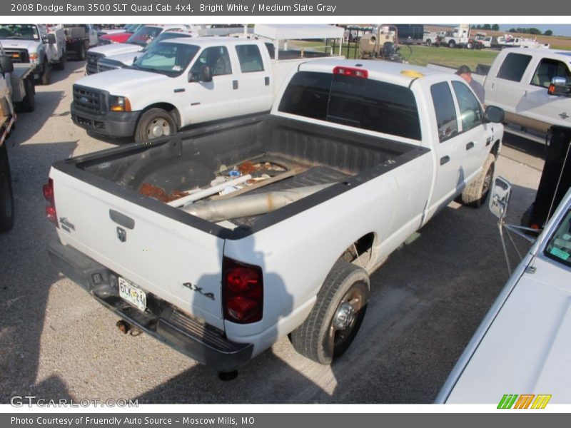 Bright White / Medium Slate Gray 2008 Dodge Ram 3500 SLT Quad Cab 4x4