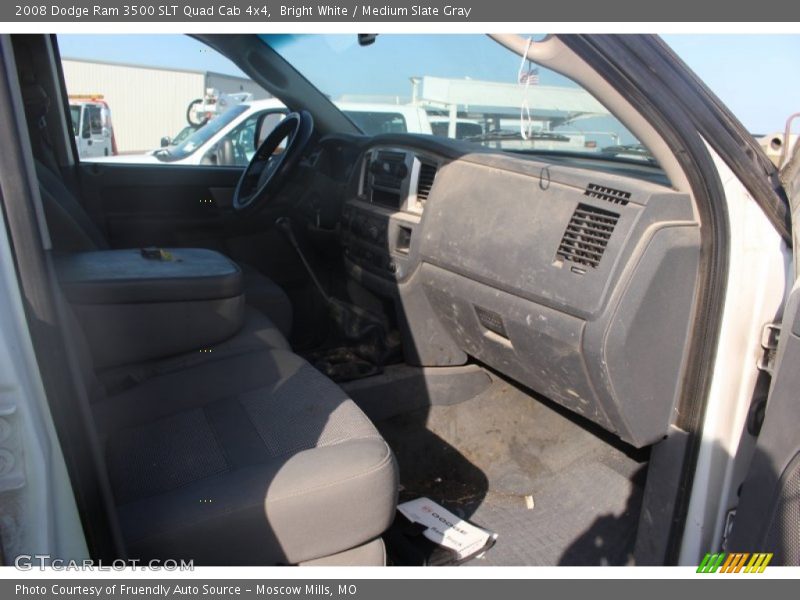 Bright White / Medium Slate Gray 2008 Dodge Ram 3500 SLT Quad Cab 4x4