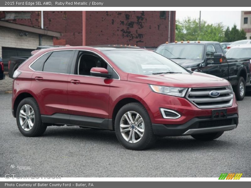Ruby Red Metallic / Ebony 2015 Ford Edge SEL AWD