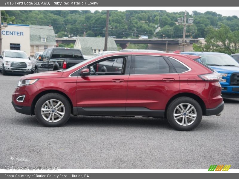 Ruby Red Metallic / Ebony 2015 Ford Edge SEL AWD