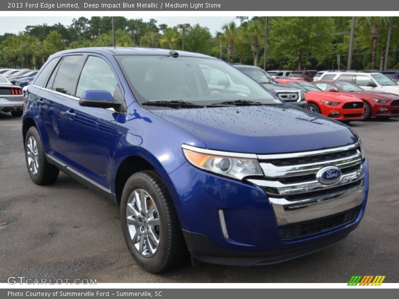 Deep Impact Blue Metallic / Medium Light Stone 2013 Ford Edge Limited