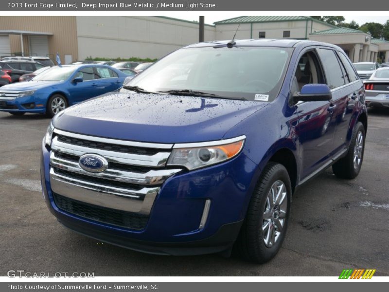 Deep Impact Blue Metallic / Medium Light Stone 2013 Ford Edge Limited