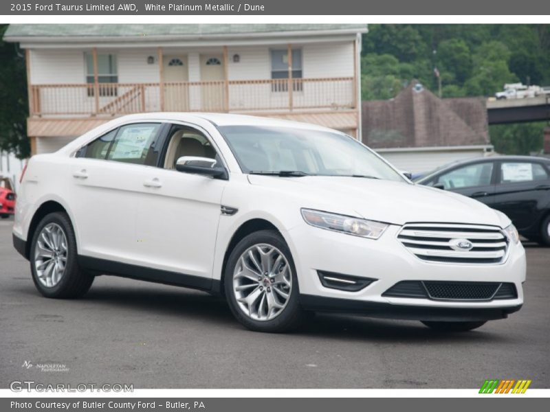 White Platinum Metallic / Dune 2015 Ford Taurus Limited AWD