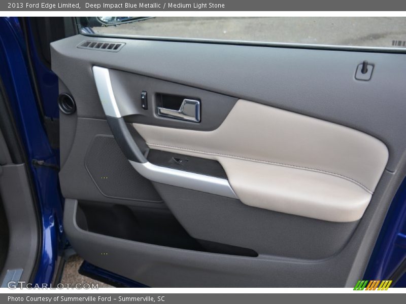 Deep Impact Blue Metallic / Medium Light Stone 2013 Ford Edge Limited