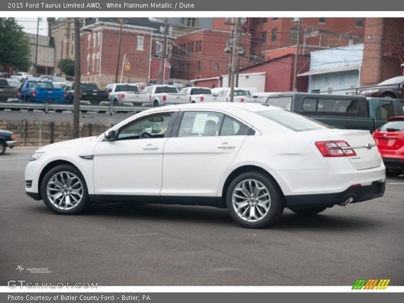White Platinum Metallic / Dune 2015 Ford Taurus Limited AWD