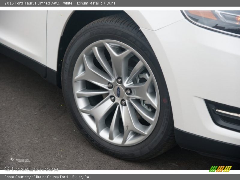 White Platinum Metallic / Dune 2015 Ford Taurus Limited AWD