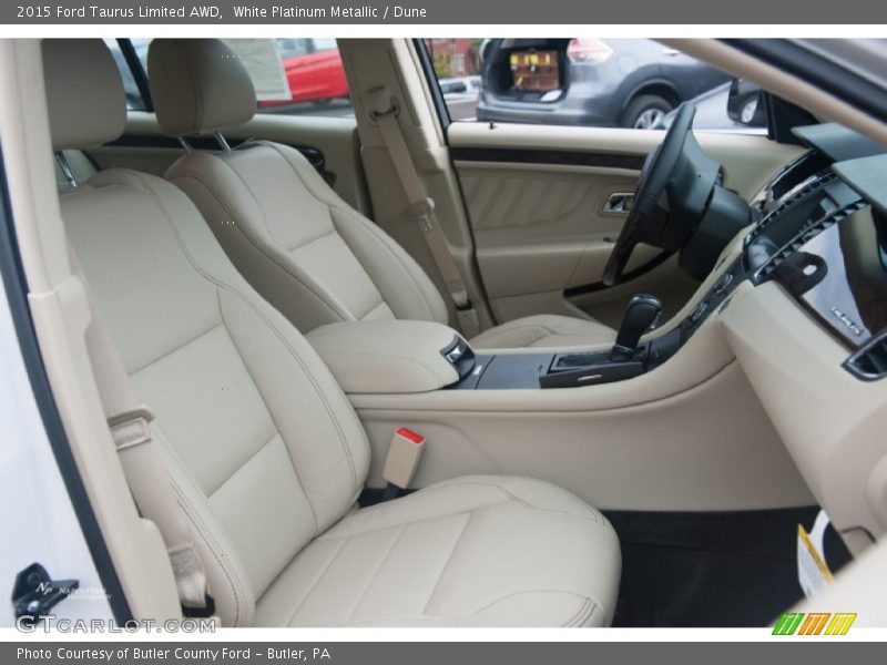 White Platinum Metallic / Dune 2015 Ford Taurus Limited AWD
