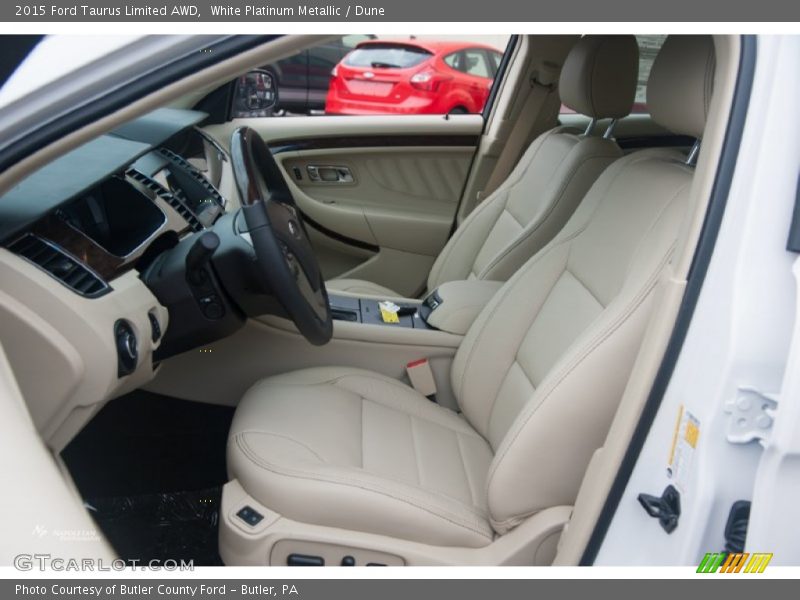 White Platinum Metallic / Dune 2015 Ford Taurus Limited AWD