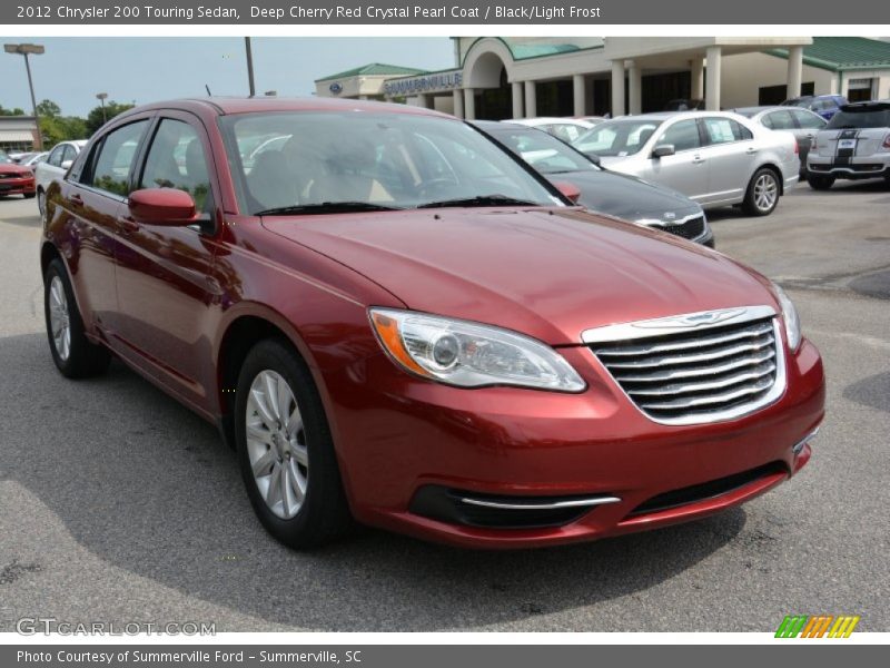 Deep Cherry Red Crystal Pearl Coat / Black/Light Frost 2012 Chrysler 200 Touring Sedan