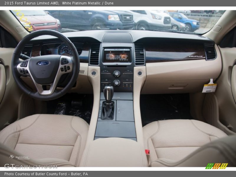 White Platinum Metallic / Dune 2015 Ford Taurus Limited AWD