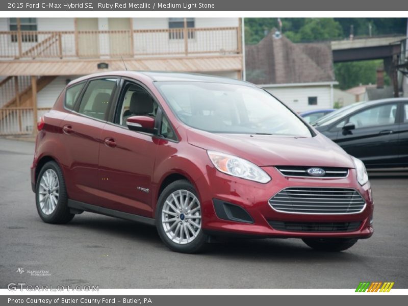 Ruby Red Metallic / Medium Light Stone 2015 Ford C-Max Hybrid SE