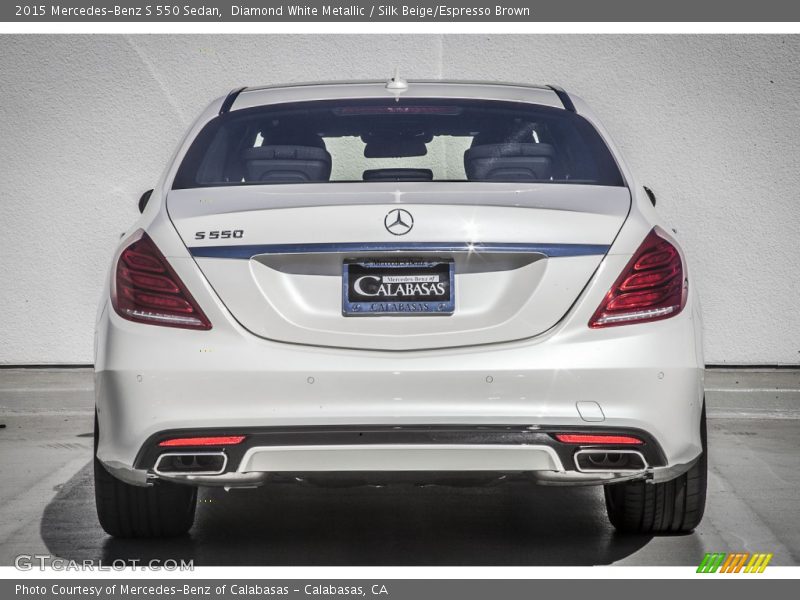 Diamond White Metallic / Silk Beige/Espresso Brown 2015 Mercedes-Benz S 550 Sedan