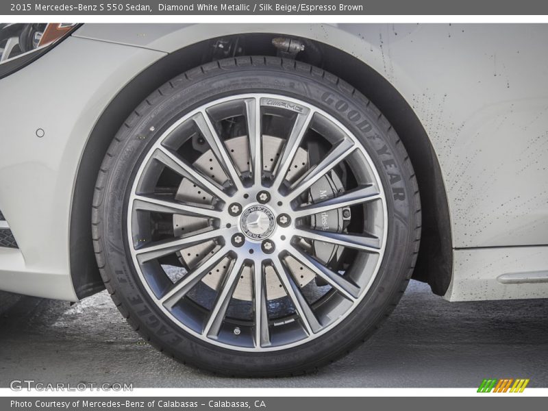 Diamond White Metallic / Silk Beige/Espresso Brown 2015 Mercedes-Benz S 550 Sedan