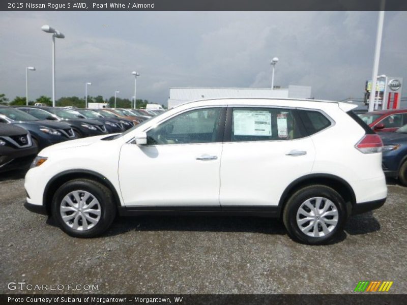 Pearl White / Almond 2015 Nissan Rogue S AWD