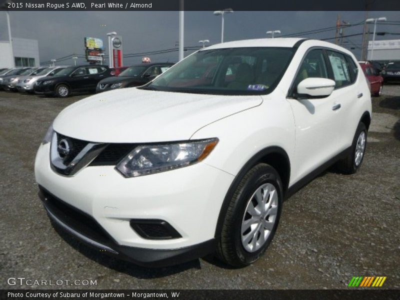Pearl White / Almond 2015 Nissan Rogue S AWD