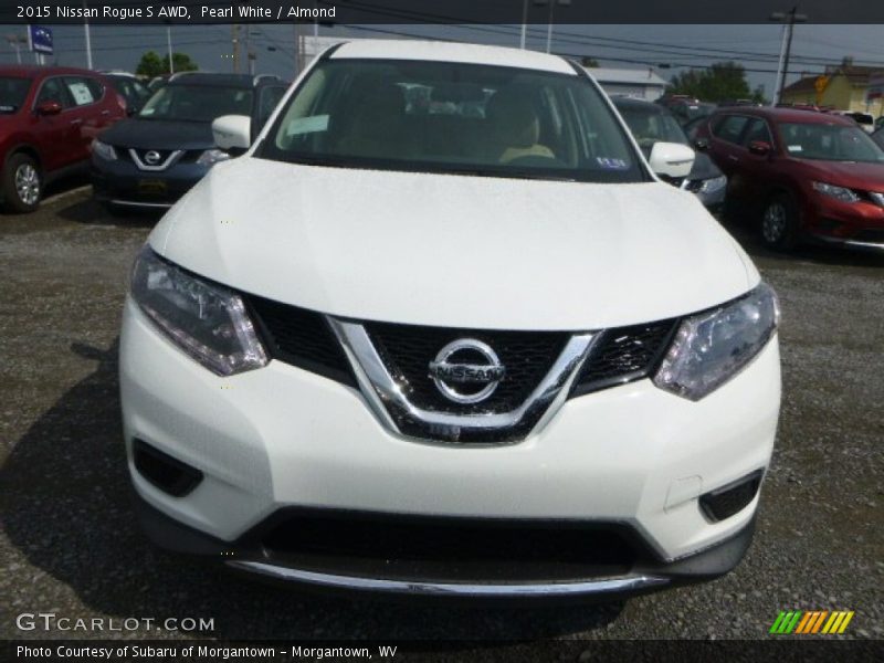 Pearl White / Almond 2015 Nissan Rogue S AWD
