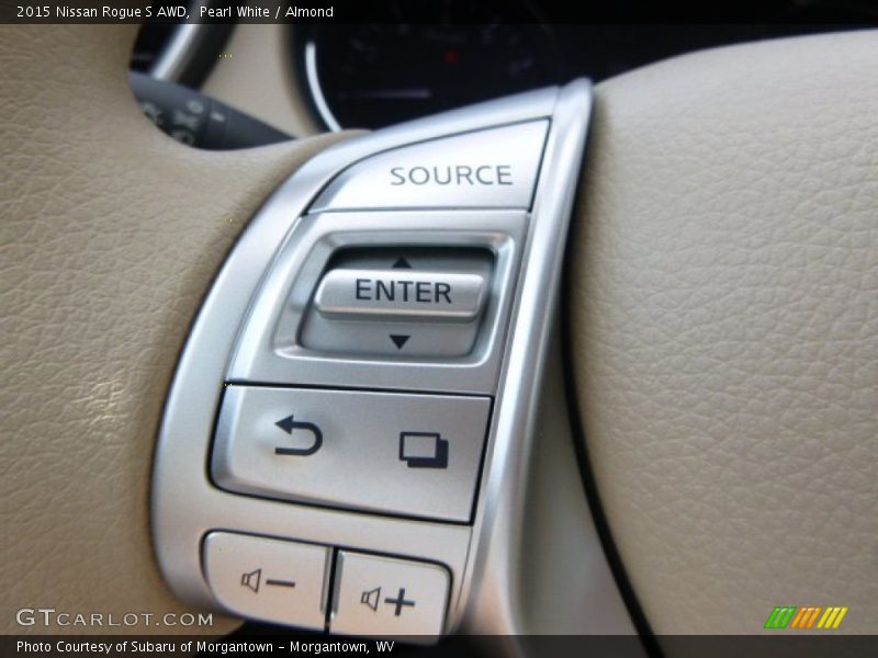 Pearl White / Almond 2015 Nissan Rogue S AWD