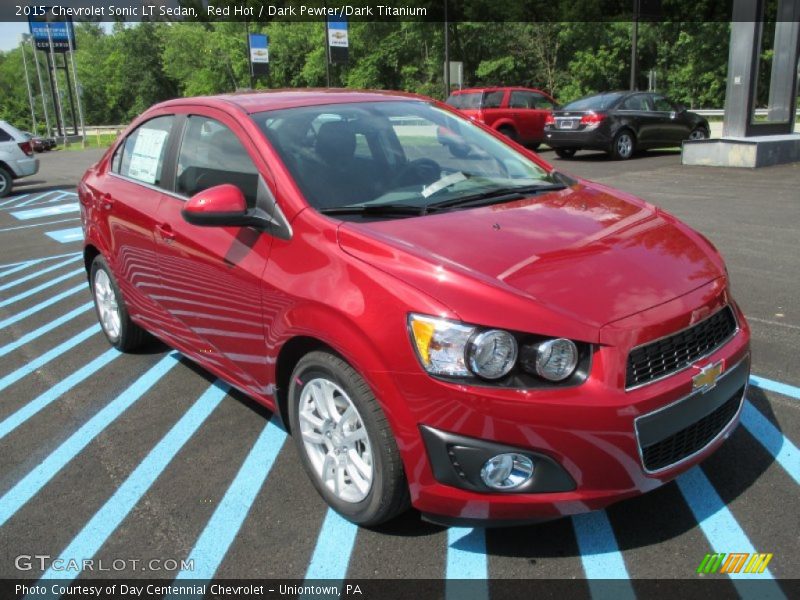 Red Hot / Dark Pewter/Dark Titanium 2015 Chevrolet Sonic LT Sedan