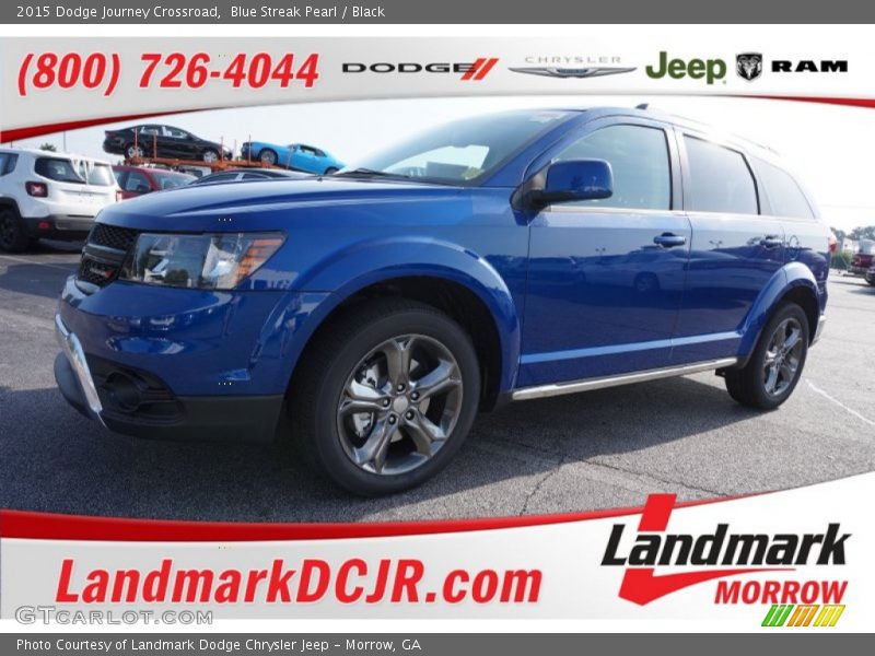 Blue Streak Pearl / Black 2015 Dodge Journey Crossroad