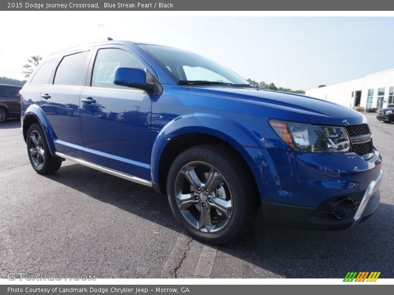 Blue Streak Pearl / Black 2015 Dodge Journey Crossroad