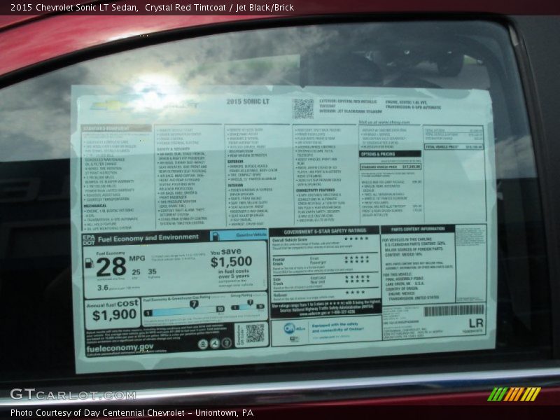 Crystal Red Tintcoat / Jet Black/Brick 2015 Chevrolet Sonic LT Sedan