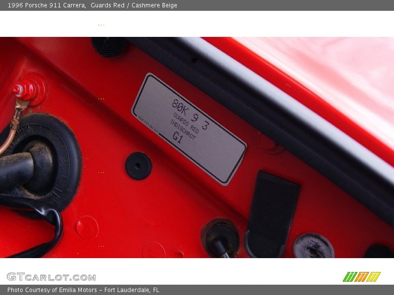 Guards Red / Cashmere Beige 1996 Porsche 911 Carrera