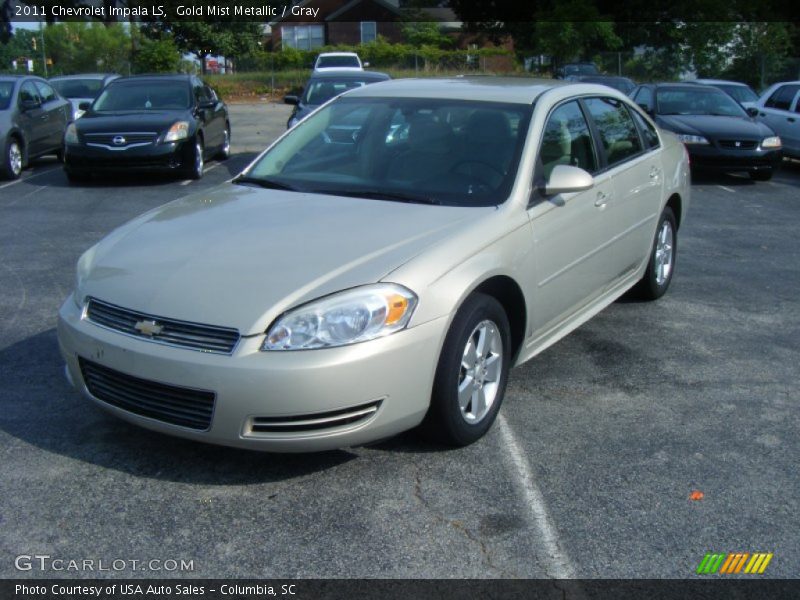 Gold Mist Metallic / Gray 2011 Chevrolet Impala LS