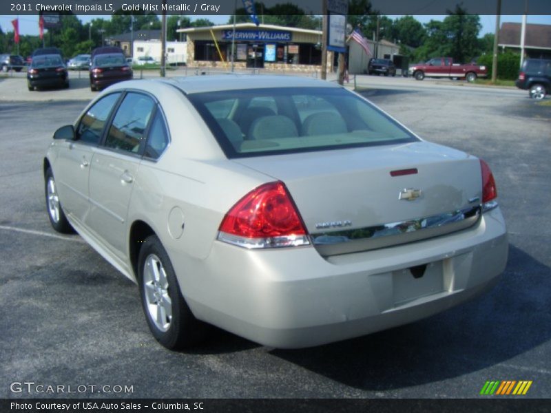 Gold Mist Metallic / Gray 2011 Chevrolet Impala LS
